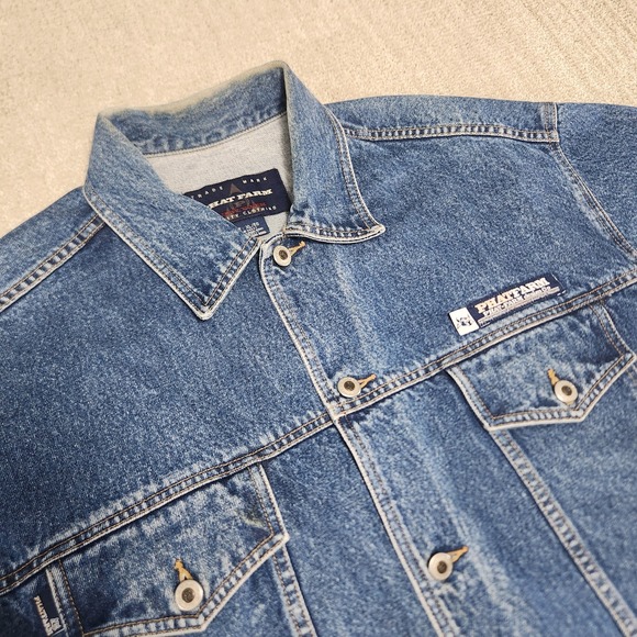 Vintage Phat Farm Denim Jacket Men XL Trucker Boxy 90s Blue Skater Hip Hop Y2K - Picture 5 of 11
